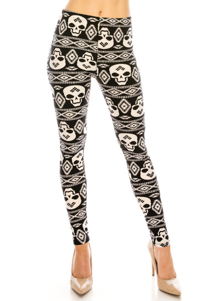 Picture of 1" Band PRINT Leggings - PLUS SIZE